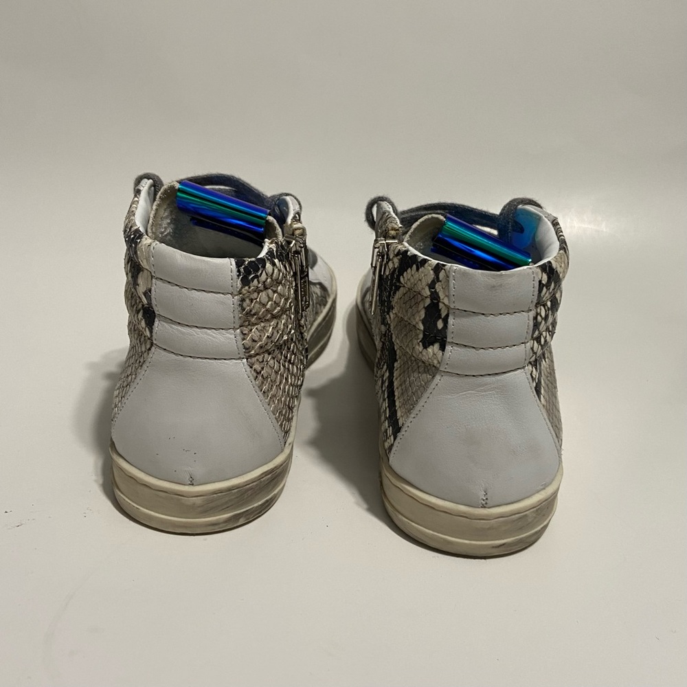 New P448 Skate Side Zip White Snake Python Distre… - image 6